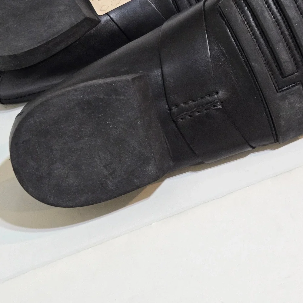 Bally Saturno Penny Loafer Mens 12D Black Leather Swiss Made Drivers Nearly New
